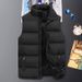 Men's Thickened Winter Vest, Slim Fit Zip-Up Sleeveless Jacket Warm Polyester Padded Waistcoat With Multiple Pockets Casual Stand Collar Outerwear_viptrois.com
