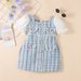 Mother&Kids Children's dress children's wool plaid pearl button small wool ball small fragrance puffle-sleeve children's princess dress_viptrois.com