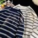 Pure Cotton Striped Sweatshirt For Men, Spring And Autumn, Hong Kong Style, Loose Fit, Student Couple Jacket, Trendy_viptrois.com