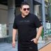 Men's Clothing new plus size men's short-sleeved ice silk fashion T-shirt fat man oversized T-shirt elastic 260 catties_viptrois.com