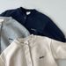 Children's Spring And Autumn Long Sleeved Letter Single Breasted Long Crawling Baby Solid Color Fashionable Crawling Clothes Children's Clothing Trend_viptrois.com