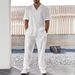 New Men's Commuter Suit Casual Button Up Shirt Short Sleeve Pants Men's Everyday Wear_viptrois.com