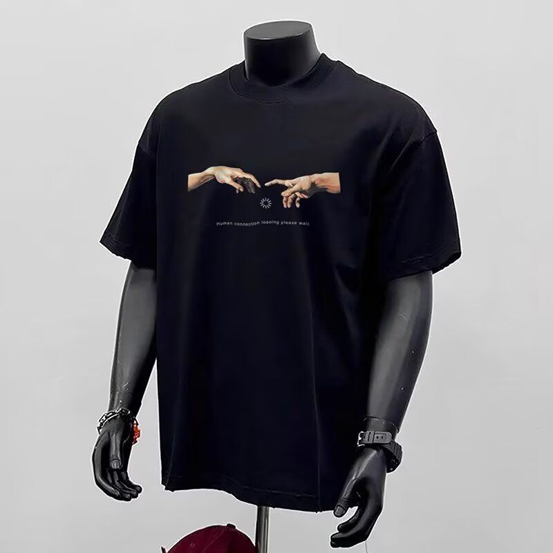 Men's Heavyweight Cotton 220gsm Fabric T-Shirt – Oversized Fit With Shark Graphic Print_viptrois.com