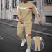 Men's Clothing Round Neck Sweatshirt Trousers Suit Simple Casual Crewneck Sweatshirt & Jogger Pants Set - Stylish Comfort Fit For Everyday Wear_viptrois.com