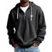 Men's Clothing European And American Heavyweight Long Sleeved Hooded Jacket With Star And Letter Print Men's Sports Casual Sweatshirt_viptrois.com