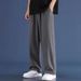 Summer Thin Pants, Men's Fashion Label Loose Oversized Ice Silk Casual With A Drooping Feeling, Straight Tube Elastic_viptrois.com