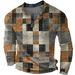 Men's Long-Sleeve Polo Shirt With Striped Digital Print – Breathable Waffle Fabric, Comfort Fit For Casual & Everyday Wear (S-6XL, Multiple Colors)_viptrois.com