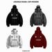 "Men's Double Hooded Zip-Up Sweatshirt - Ninja Style Cardigan With Adjustable Face Mask, Streetwear Hoodie For Urban Exploration"_viptrois.com