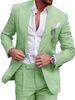 Men's Clothing linen new men's large size grab lapel suit two piece suit single row one button suit stock_viptrois.com