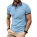 Men's Polo Shirt Solid Color Button Casual Fashion Short Sleeved T Shirt Men's Tops_viptrois.com