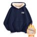 Imitation Cotton Lamb Wool Shoulder Hooded Drawstring Sweater_viptrois.com