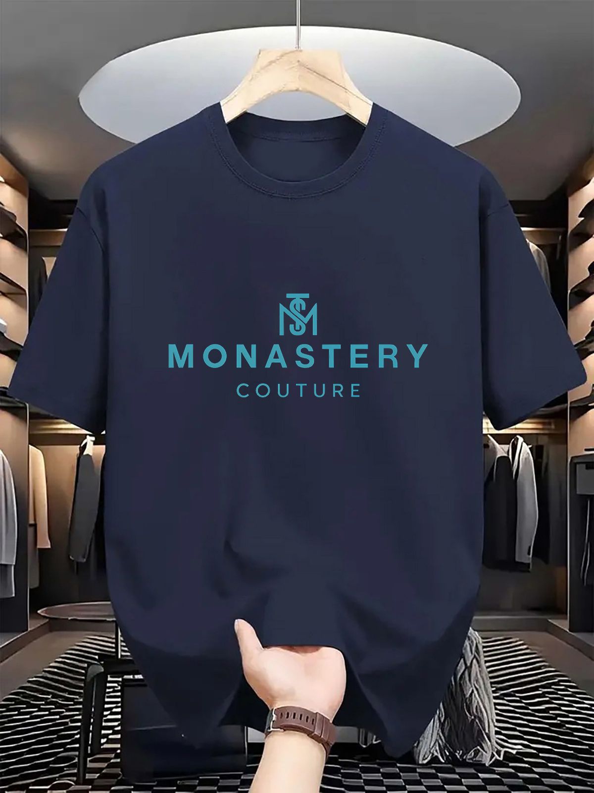 Men's Premium Comfort T-Shirt - Breathable Polyester, Relaxed Fit Streetwear (White/Navy/Black/Red/Khaki, S-XXL)_viptrois.com