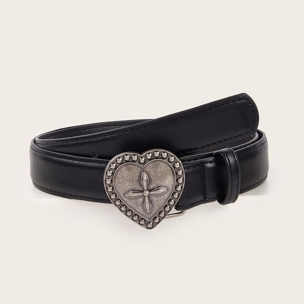 Factory Direct supply new metal love snap belt versatile simple retro women's belt decorative jeans with fashion_viptrois.com