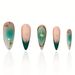 Blue Star Rendering Almond Shaped Short False Nails - Sweet & Cool Wearable Nails With New Technology (European & American Style)_viptrois.com