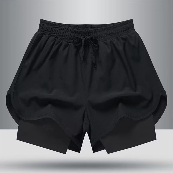 Men's Clothing Summer Sports Shorts Men's Quick Drying Running Basketball Training Fitness Mid Length Pants With Lining High Elastic_viptrois.com