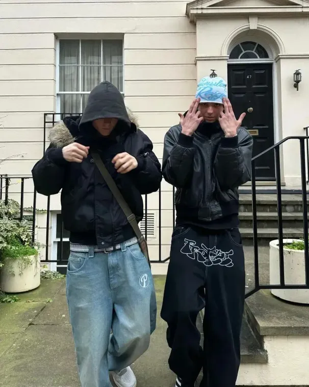 Y2K Haruku Hip Hop Bet Embroidered Vintage Bagged Jeans Denim Pants Mens Gothic High Waist Wide Trousers 240819_viptrois.com