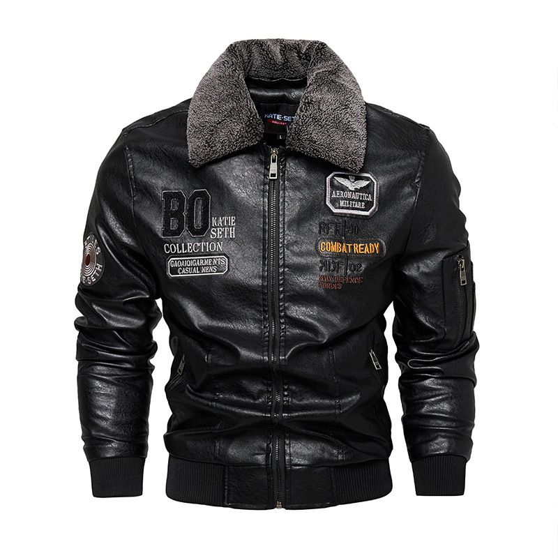 Men's Clothing Leather Jacket New Men's Pu Leather Jacket Motorcycle Suit Fleece Leather Jacket Men's Jacket Men's_viptrois.com