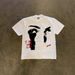Oversized Abstract Face Print Short Sleeve T-Shirt Heavyweight Pure Cotton Unisex Style for Men And Women_viptrois.com