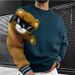 2025 New Men's Sweatshirt Bear In Black Long Sleeve Jacket Autumn/Winter Fleece-Lined Sweatshirt Casual_viptrois.com