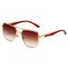 Retro Square Sunglasses - Wood Grain & Leopard Print, UV400 Protection, Double Bridge Design Fashion Trends Hot-selling_viptrois.com