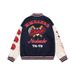 Men's Clothing college style street baseball uniforms for men and women autumn and winter quilted retro loose all-match cardigan leather sleeve jacket_viptrois.com