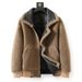 "Men's Reversible Motorcycle Jacket – Winter Velvet & Fur Lined, Dual-Side Fashion Outerwear For Cold Weather"_viptrois.com