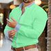 Men's Oversized Solid Color Lapel Long Sleeved Shirt Sporty Fashionable Clothing Button Design 8 Colors Available_viptrois.com