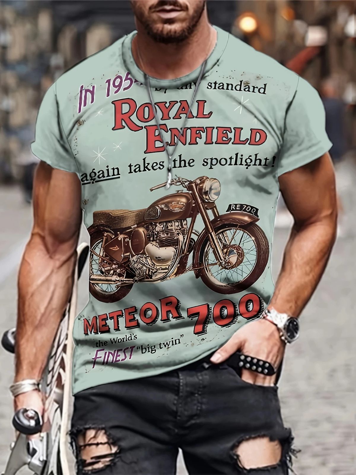 Men's Clothing Digital Printing Motorcycle Series T Shirt Hot Style Short Sleeved Tops_viptrois.com