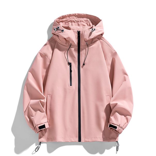 Men's And Women's Mountaineering Windproof 2025 Hooded Couple Outfit Solid Color Assault Jacket Men's Outdoor Sports_viptrois.com