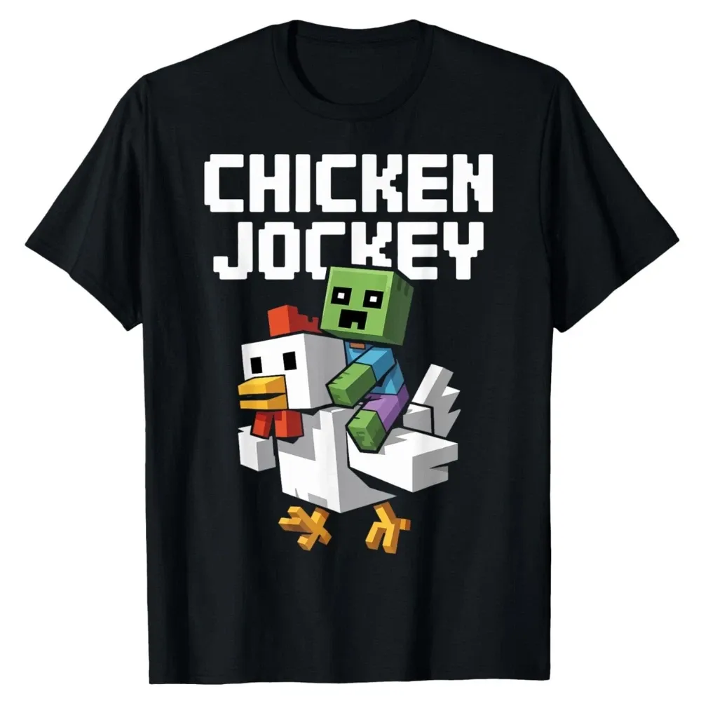 MENS WOMENS Chicken Jockey Pixel Funny Lover Game Present Friends Unisex T-Shirt Mens Womens Tees Top_viptrois.com