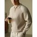 Autumn And Winter New Knitted Sweater Men's Polo Shirt Lapel Raglan Half Zipper Light Luxury Business_viptrois.com