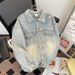 Yellow Mud Color Denim Men's Spring And Autumn New American Style Trendy Brand High-end Cool Washed Turn-down Collar_viptrois.com