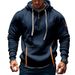 Pure Cross-Border Men's Clothing Autumn Winter Fleece American Style Hoodie Half-Zip Multi-Pocket Pullover Sports Casual_viptrois.com