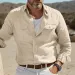 Casual Cotton Linen Shirts For Men, Hawaiian Shirts, Breathable, Solid Color, Basic Style, Men's Clothing_viptrois.com