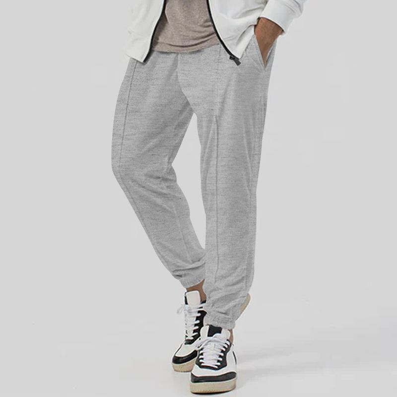 Men's Elastic Jogger Pants – Winter Casual Sweatpants With Adjustable Drawstring (Black/Navy/Gray/Army Green, S-XXXL)_viptrois.com