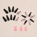 False Nails Long Ballet Frosted Black Butterfly Nail Art Sweet Cool Textured Nail Finished Wearable Nail_viptrois.com