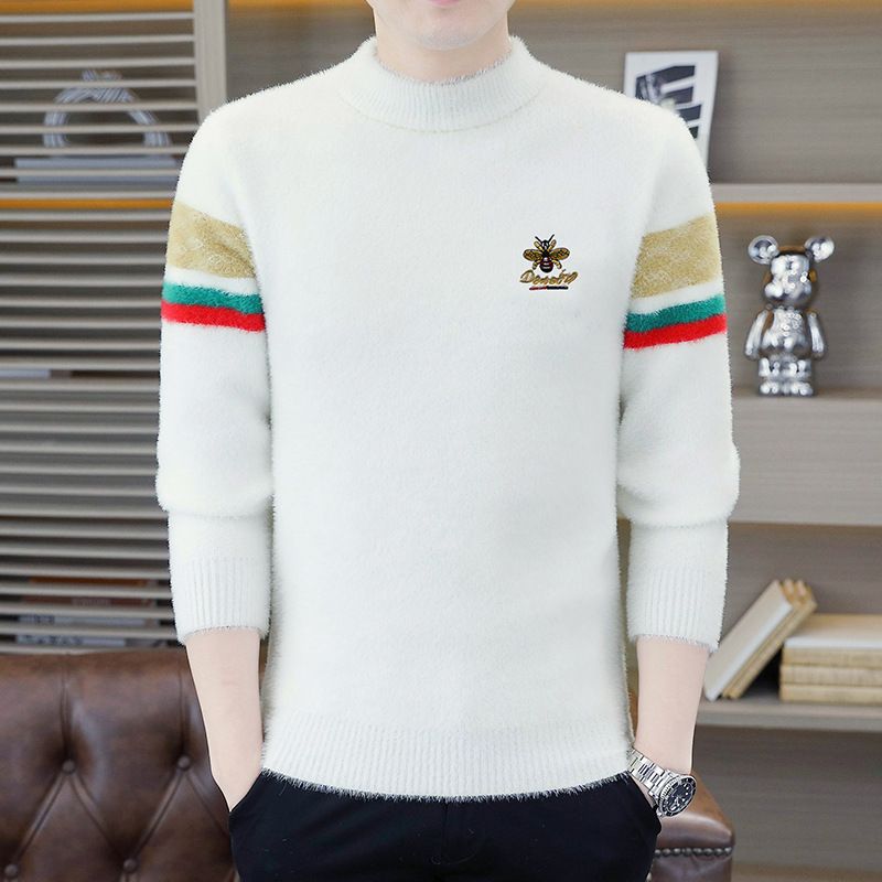 New Autumn And Winter Knitwear For Men, High-quality Mink Fur Sweater For Warmth, Semi High Neck Base_viptrois.com