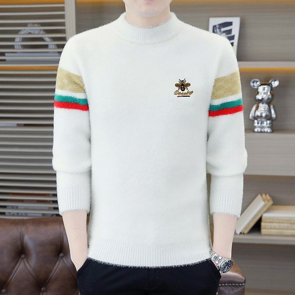 New Autumn And Winter Knitwear For Men, High-quality Mink Fur Sweater For Warmth, Semi High Neck Base_viptrois.com