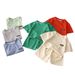 Mother&Kids Children's summer Children's casual suit Loose clothes boys short sleeve waffle baby summer_viptrois.com