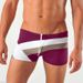 2024 new European and American men's shorts, simple, personalized, fashionable and color-blocked, men's swimming tight, low-waisted and sexy_viptrois.com