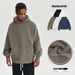 2025 Spring And Autumn New 450G Fleece Hooded Sweatshirt American Style Solid Color Loose Thickened Trendy Brand Men's_viptrois.com