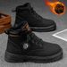 Men's Classic British Style Fleece-Lined Martin Boots - Comfortable Round Toe Casual Shoes For Winter (Khaki, Black, Gray, Green)_viptrois.com