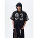American-style Digital Zipper Hollow-out Hooded Jersey Men And Women, Summer Loose-fitting Short-sleeve_viptrois.com