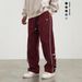 Men’s Casual Pants – Retro Loose Fit With Cosmic Embroidery, Drawstring Waist (S-XXL, 5 Colors) – Lightweight & Breathable For Summer_viptrois.com