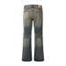 Men's loose everything with vintage wash worn to make old wide-legged trousers_viptrois.com