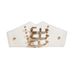 Three Piece Buckle Seal With Shirt Decoration Down Jacket Elastic Rivet Waist Wide Women's Belt_viptrois.com