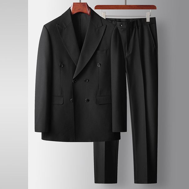 Men's Clothing Men's Suits Spring And Autumn Youth Double Breasted Light Luxury Business Wedding Suits Men's High End Dresses_viptrois.com