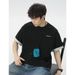 Monochrome Man- Old Money Style Double-Sided Air Layer Short T-Shirt Men's Summer New Texture Light Letter Embroidery Half Sleeve_viptrois.com