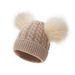 Baby clothing double ball knit children's hat Color ball warm knit hat for children_viptrois.com