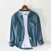 Spring And Summer New Men's Casual Solid Color Cotton Shirt Jacket_viptrois.com